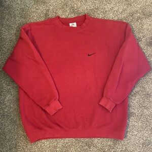 Vintage Nike Embroidered Swoosh Sweatshirt XL Maroon/Burgundy Sweater Crewneck